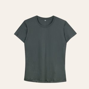 Kaos Polos Slimfit Wanita Warna Abu Tua