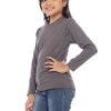Kaos Polos Anak Lengan Panjang Abu Tua - Gambar 2