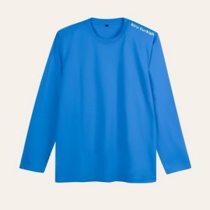 Kaos Polos Biru Turkis Lengan Panjang