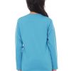 Kaos Polos Anak Lengan Panjang Biru Turkis - Gambar 3