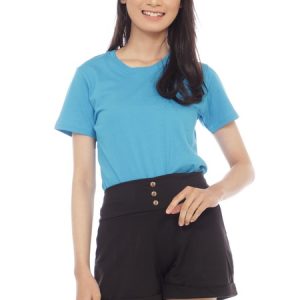 Kaos Polos Wanita Warna Biru Turkis