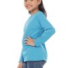 Kaos Polos Anak Lengan Panjang Biru Turkis - Gambar 2