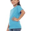 Kaos Polos Anak Warna Biru Turkis - Gambar 2