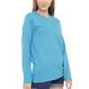 Kaos Polos Wanita Lengan Panjang Biru Turkis - Gambar 2