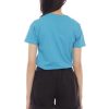 Kaos Polos Wanita Warna Biru Turkis - Gambar 3
