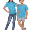 Kaos Polos Anak Warna Biru Turkis