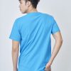 Kaos Polos Pria Biru Turkis - Gambar 3