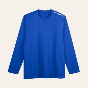Kaos Polos Biru Benhur Lengan Panjang
