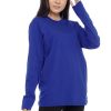 Kaos Polos Wanita Lengan Panjang Biru Benhur - Gambar 3