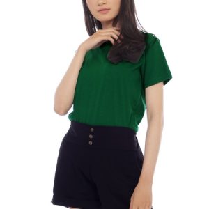 Kaos Polos Wanita Warna Hijau Botol
