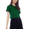 Kaos Polos Wanita Warna Hijau Botol - Gambar 2