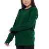 Kaos Polos Wanita Lengan Panjang Hijau Botol - Gambar 3