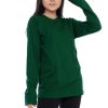 Kaos Polos Wanita Lengan Panjang Hijau Botol - Gambar 2