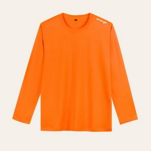 Kaos Polos Orange Lengan Panjang