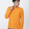 Kaos Polos Pria Lengan Panjang Warna Orange - Gambar 2