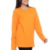 Kaos Polos Wanita Lengan Panjang Warna Orange - Gambar 2