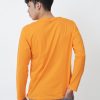 Kaos Polos Pria Lengan Panjang Warna Orange - Gambar 3
