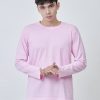 Kaos Polos Pria Lengan Panjang Baby Pink