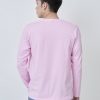 Kaos Polos Pria Lengan Panjang Baby Pink - Gambar 3