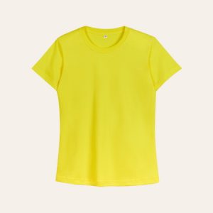 Kaos Polos Slimfit Wanita Warna Kuning Kenari