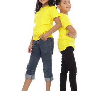 Kaos Polos Anak Warna Kuning Kenari