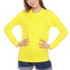 Kaos Polos Wanita Lengan Panjang Kuning Kenari