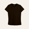 Kaos Polos Slimfit Wanita Warna Coklat Tua
