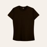 Kaos Polos Slimfit Wanita Warna Coklat Tua