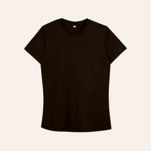 Kaos Polos Slimfit Wanita Warna Coklat Tua