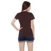 Kaos Polos Wanita Warna Coklat Tua - Gambar 3