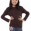 Kaos Polos Anak Lengan Panjang Coklat Tua - Gambar 2