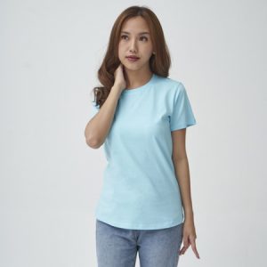 Kaos Polos Wanita Warna Biru Baby