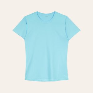 Kaos Polos Slimfit Wanita Warna Biru Baby