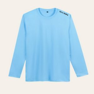 Kaos Polos Biru Baby Lengan Panjang