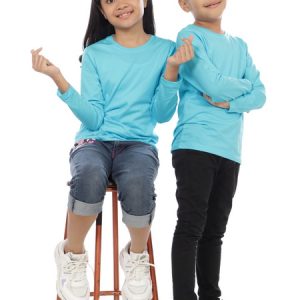 Kaos Polos Anak Lengan Panjang Biru Baby