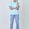 Kaos Polos Pria Biru Baby - Gambar 2