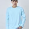Kaos Polos Pria Lengan Panjang Biru Baby - Gambar 2