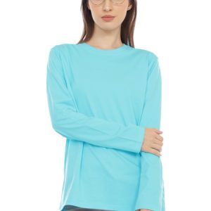 Kaos Polos Wanita Lengan Panjang Biru Baby