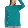 Kaos Polos Wanita Lengan Panjang Hijau Tosca - Gambar 2