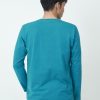 Kaos Polos Pria Lengan Panjang Hijau Tosca - Gambar 3