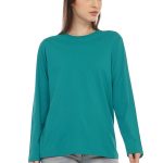 Kaos Polos Wanita Lengan Panjang Hijau Tosca