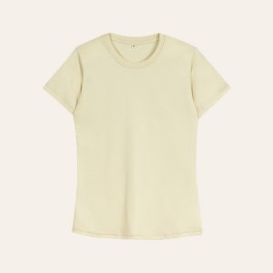 Kaos Polos Slimfit Wanita Warna Cream