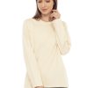 Kaos Polos Wanita Lengan Panjang Warna Cream