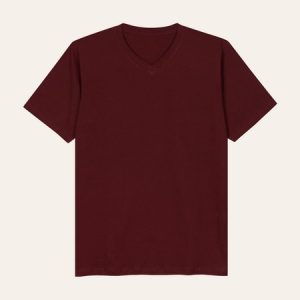 Kaos Polos V-Neck Merah Maroon
