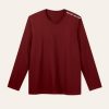 Kaos Polos Merah Maroon Lengan Panjang