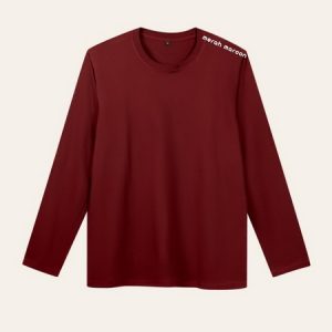Kaos Polos Merah Maroon Lengan Panjang