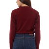 Kaos Polos Wanita Lengan Panjang Warna Maroon - Gambar 4