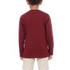 Kaos Polos Anak Lengan Panjang Warna Maroon - Gambar 3