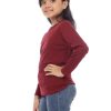 Kaos Polos Anak Lengan Panjang Warna Maroon - Gambar 2