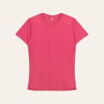 Kaos Polos Slimfit Wanita Warna Pink Fanta